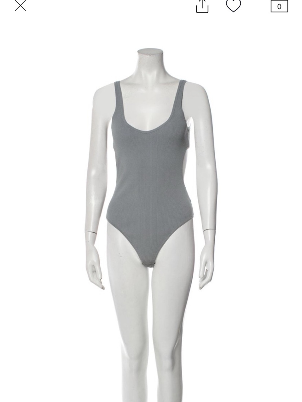 Tibi Giselle Cutout Bodysuit, smoke blue, small